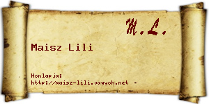 Maisz Lili névjegykártya